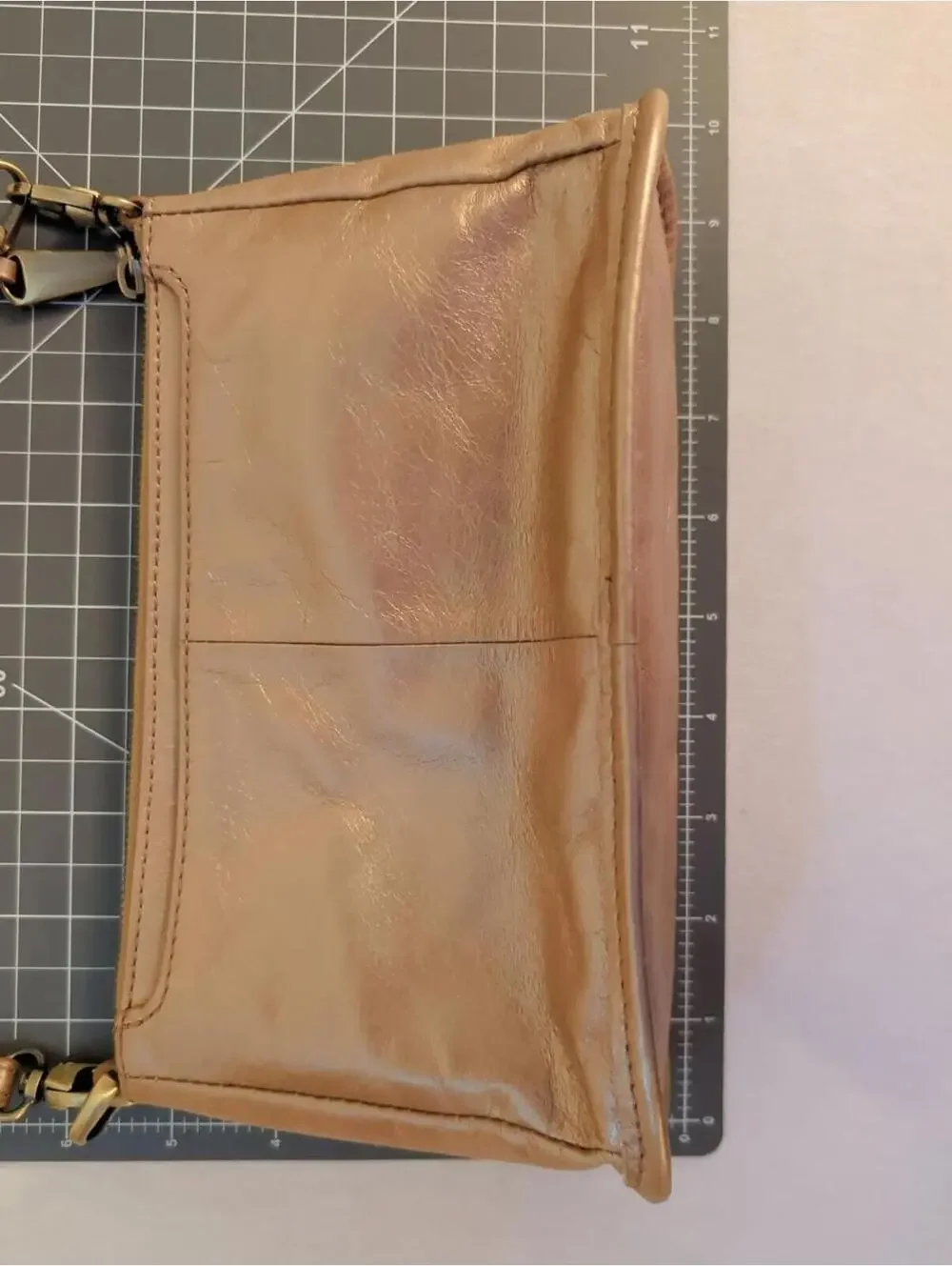 Hobo Small Gold Genuine Leather Crossbody Bag 2 Strap Options
